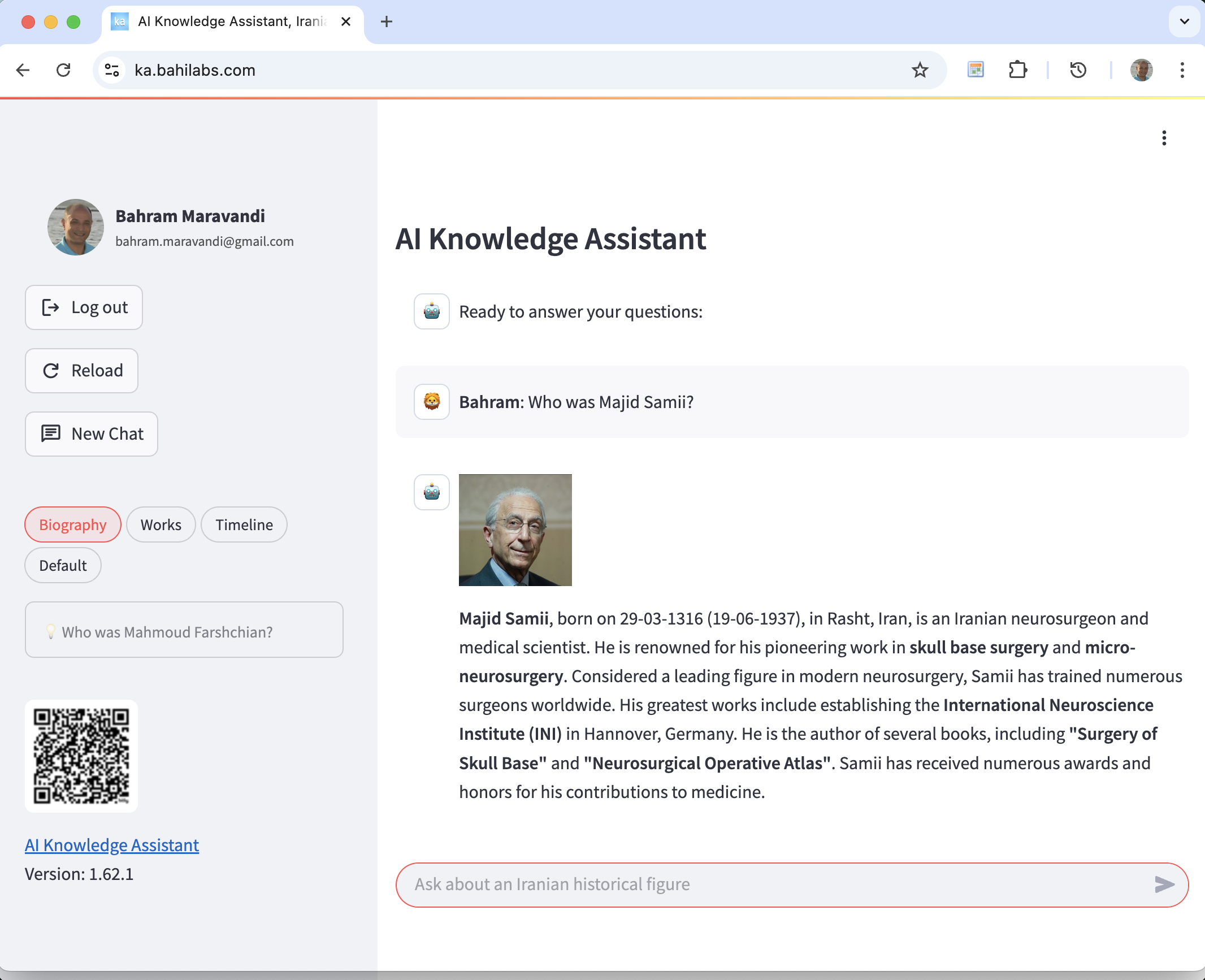 AI Knowledge Assistant - Historical Figures